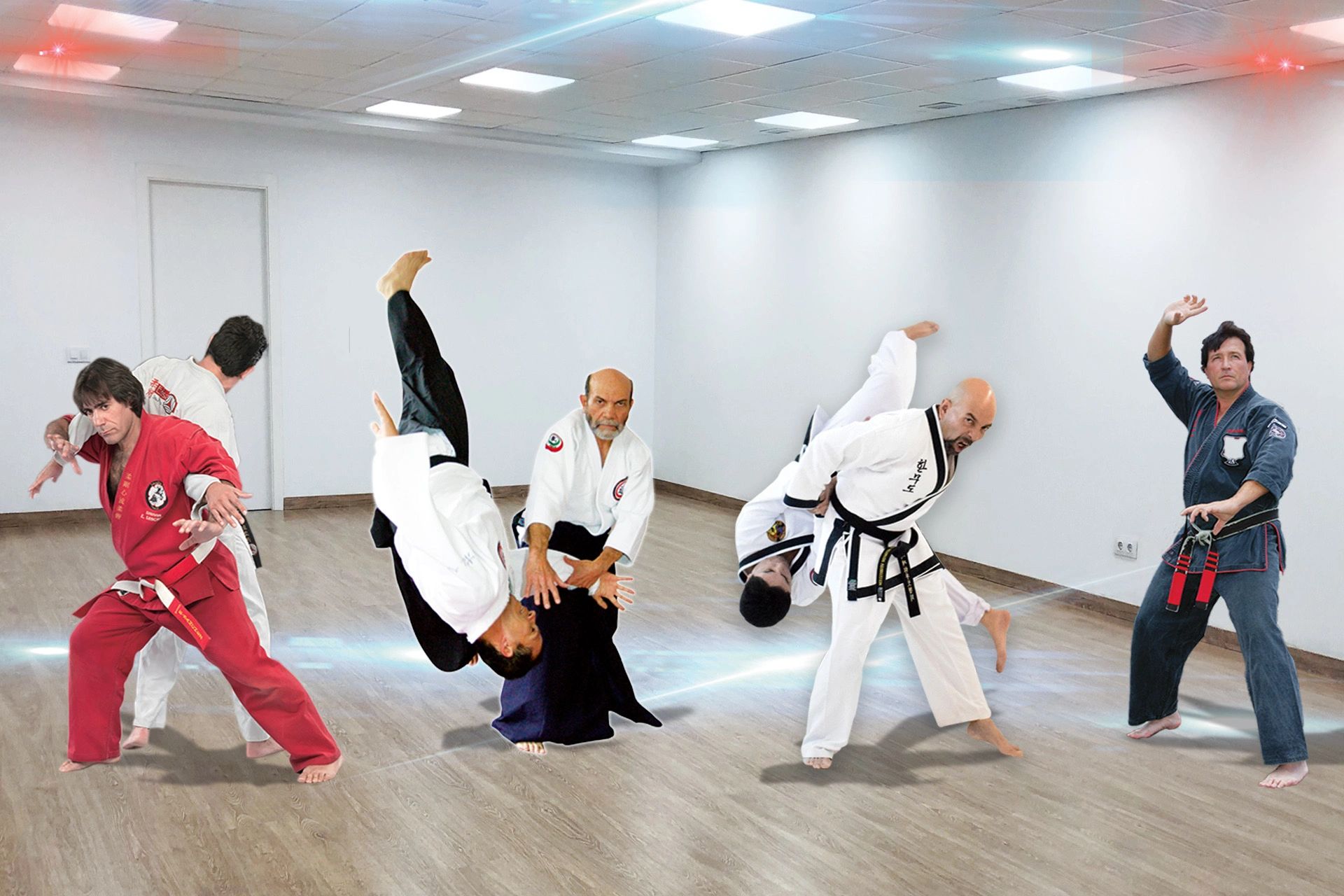 Demostración de judo y artes marciales